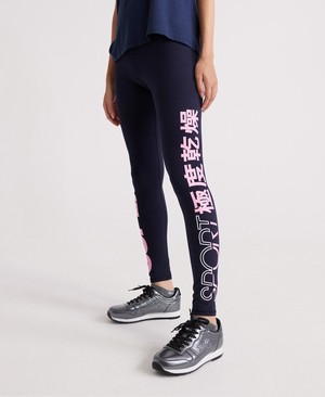 Superdry Box Logo Sprint Tight Leggings Női Sportruházat Sötétkék | CQABS2967